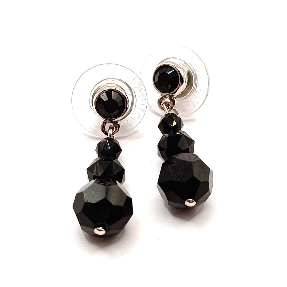 Swarovski jet crystal drop earrings